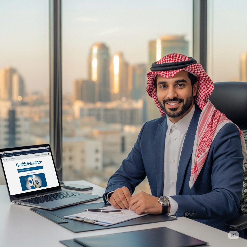 Insurance executive in modern office setting